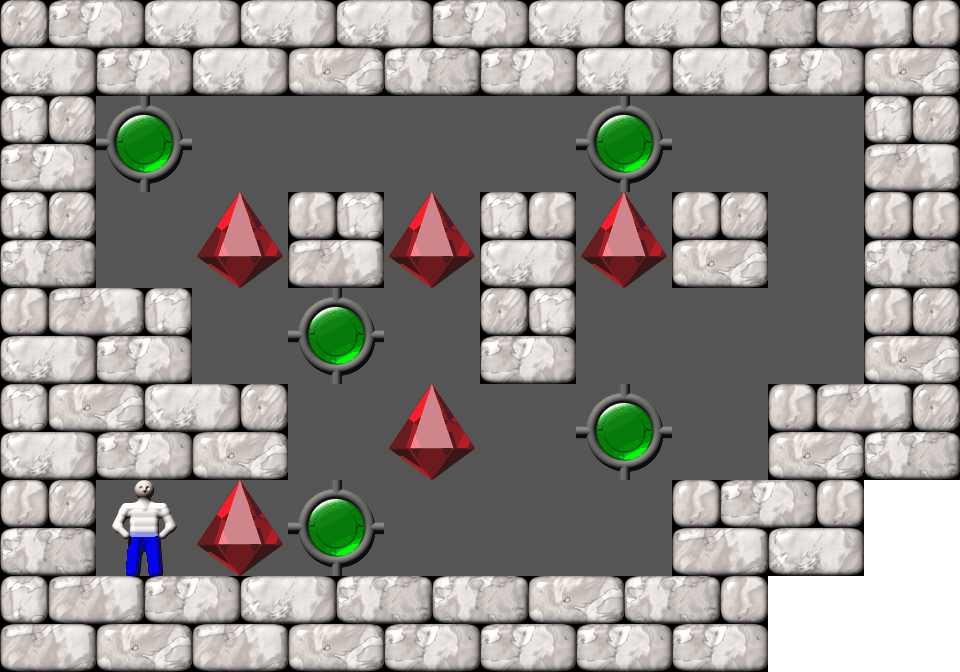 Sokoban Easy 5 Boxes level 16